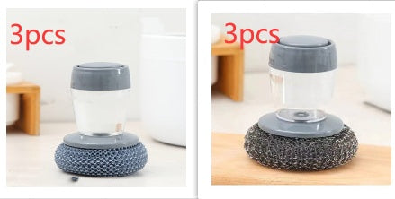 Kitchen Soap Dispensing Palm Brush Cleaner Push-type Brush Kitchen Detergent Tools - Astoxia Official
