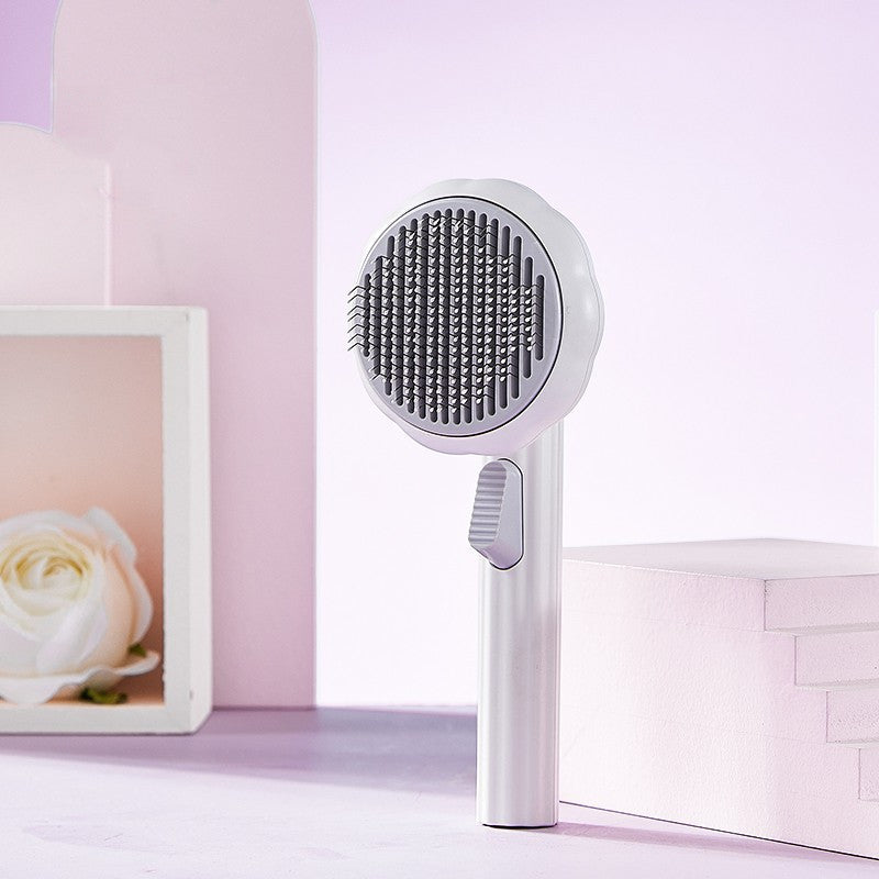 New Pet Cat Brush Hot Selling Hand-held Steel Wire Self-cleaning Comb Looper For Hair Removal - Astoxia Official