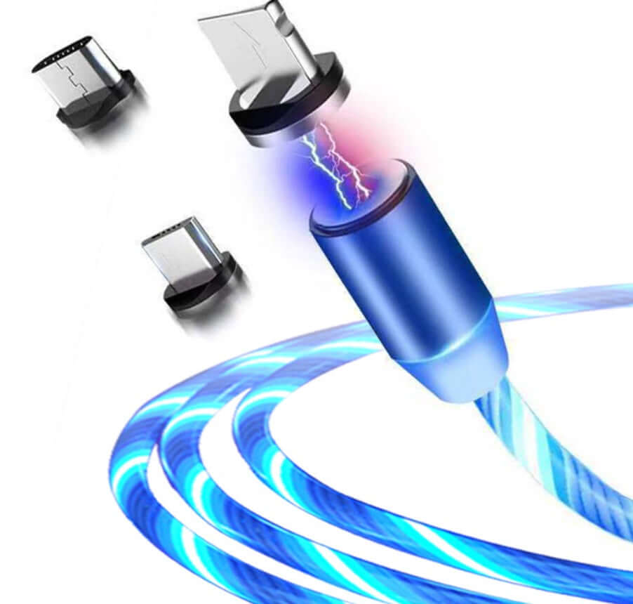 Compatible with Apple, Flowing Ligh Magnetic Streamer Data Line Cable for Iphone Android Typec - Astoxia Official