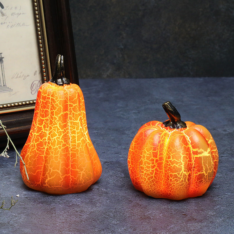 New Halloween Pumpkin Lantern Simulation Pumpkin LED Candle Lamp Resin Luminous Pumpkin - Astoxia Official