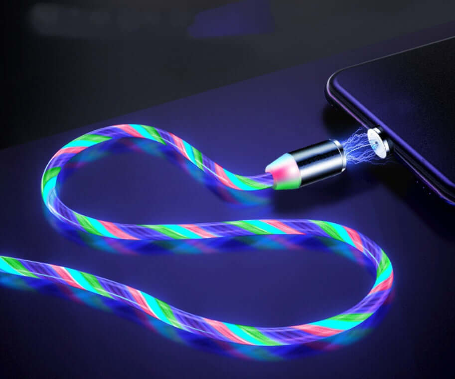 Compatible with Apple, Flowing Ligh Magnetic Streamer Data Line Cable for Iphone Android Typec - Astoxia Official