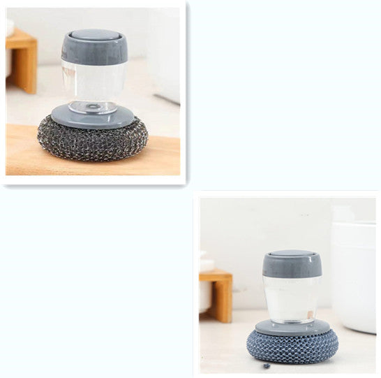 Kitchen Soap Dispensing Palm Brush Cleaner Push-type Brush Kitchen Detergent Tools - Astoxia Official