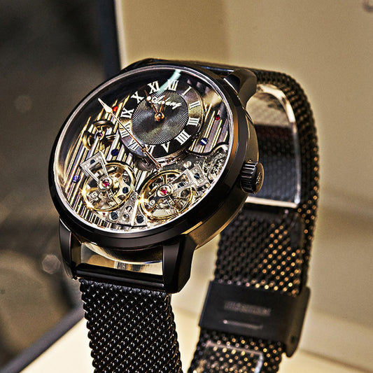 Zychron™ Imperium – Double Tourbillon Skeleton Automatic Watch - Astoxia Official