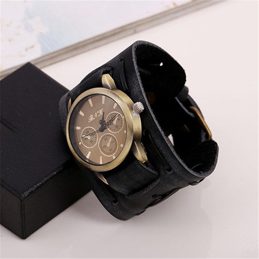 Zychron™ RetroForge Men's Leather Punk Watch - Astoxia Official