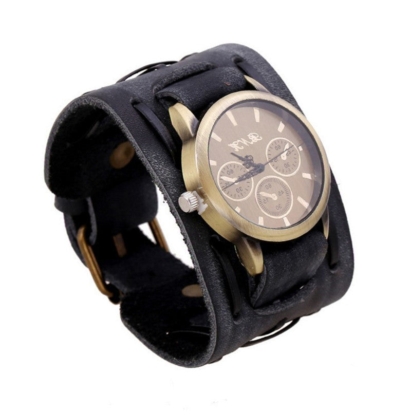 Zychron™ RetroForge Men's Leather Punk Watch - Astoxia Official