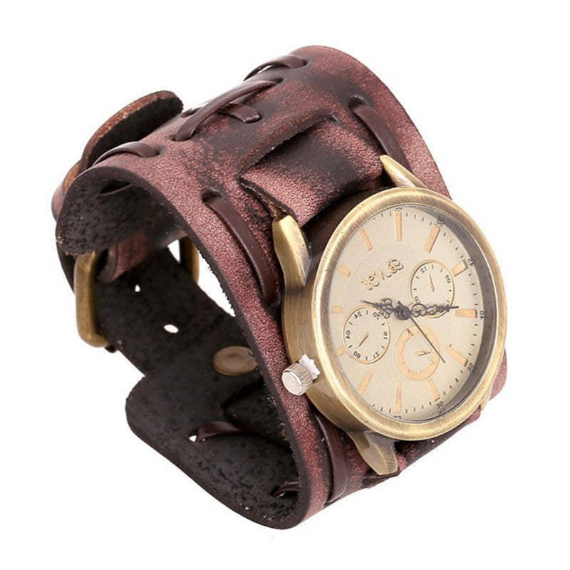 Zychron™ RetroForge Men's Leather Punk Watch - Astoxia Official