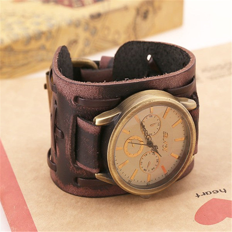 Zychron™ RetroForge Men's Leather Punk Watch - Astoxia Official