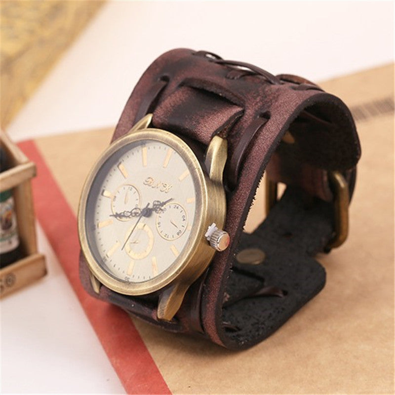 Zychron™ RetroForge Men's Leather Punk Watch - Astoxia Official