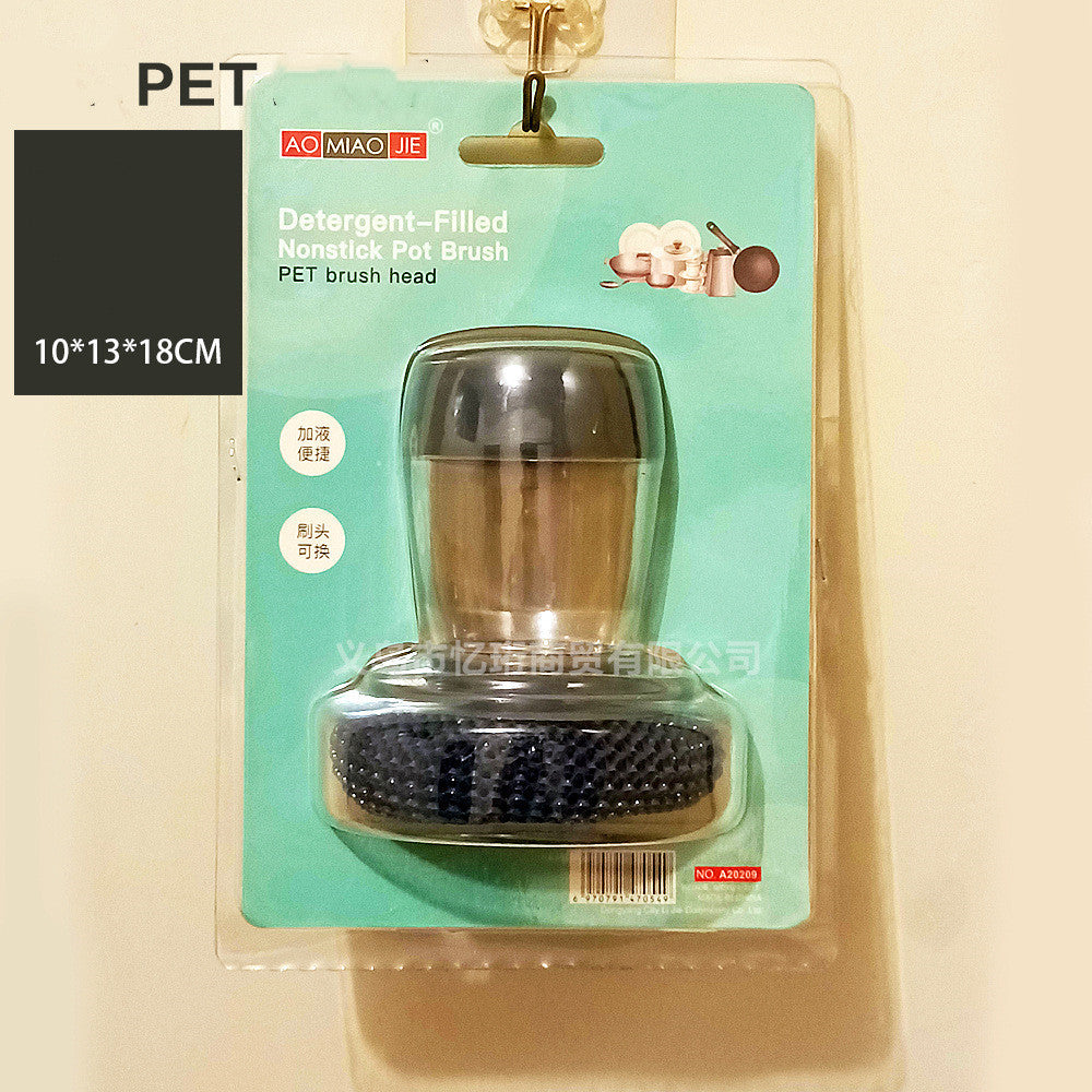 Kitchen Soap Dispensing Palm Brush Cleaner Push-type Brush Kitchen Detergent Tools - Astoxia Official