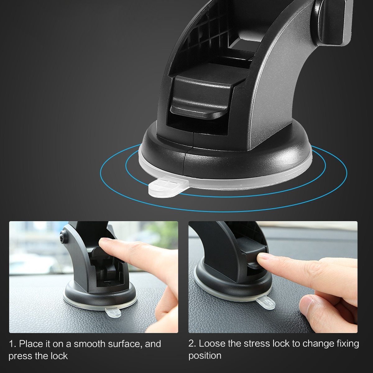 Car Phone Holder Long Rod Telescopic Car Dashboard Suction Cup Type - Astoxia Official