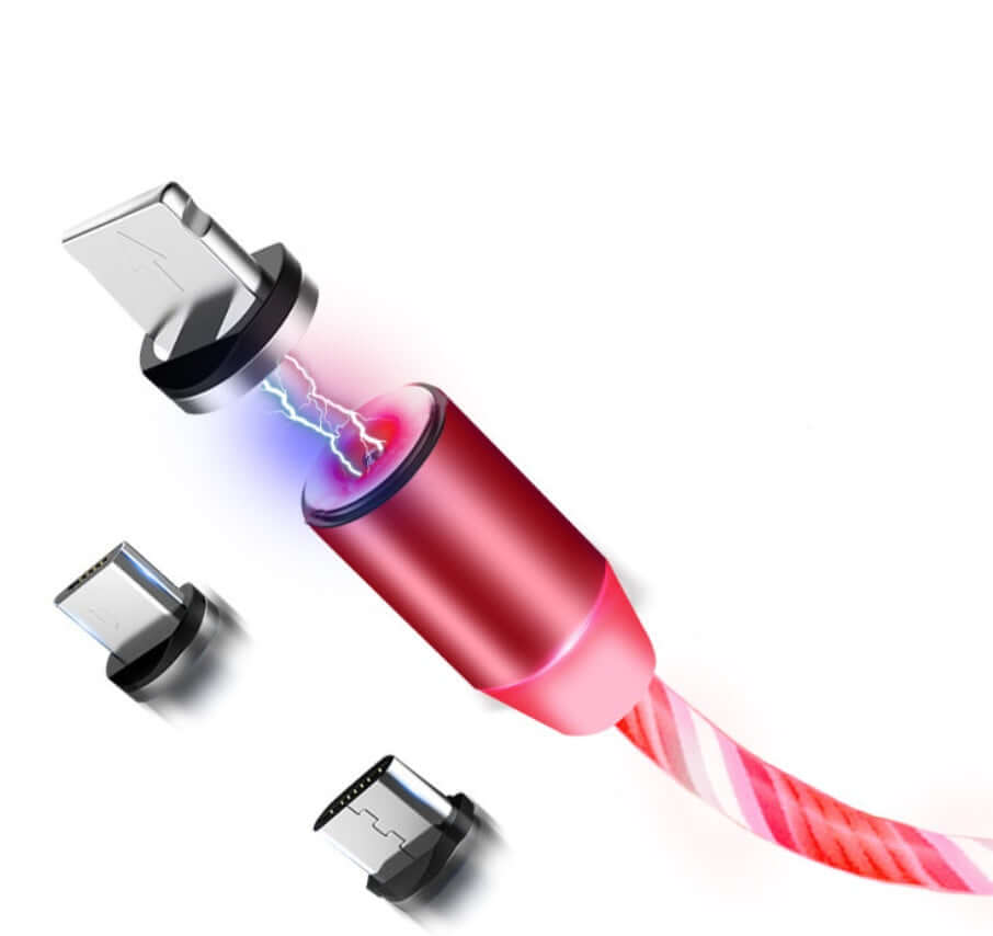 Compatible with Apple, Flowing Ligh Magnetic Streamer Data Line Cable for Iphone Android Typec - Astoxia Official
