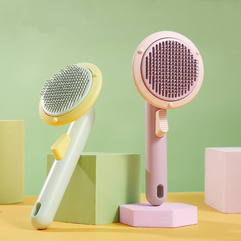 New Pet Cat Brush Hot Selling Hand-held Steel Wire Self-cleaning Comb Looper For Hair Removal - Astoxia Official