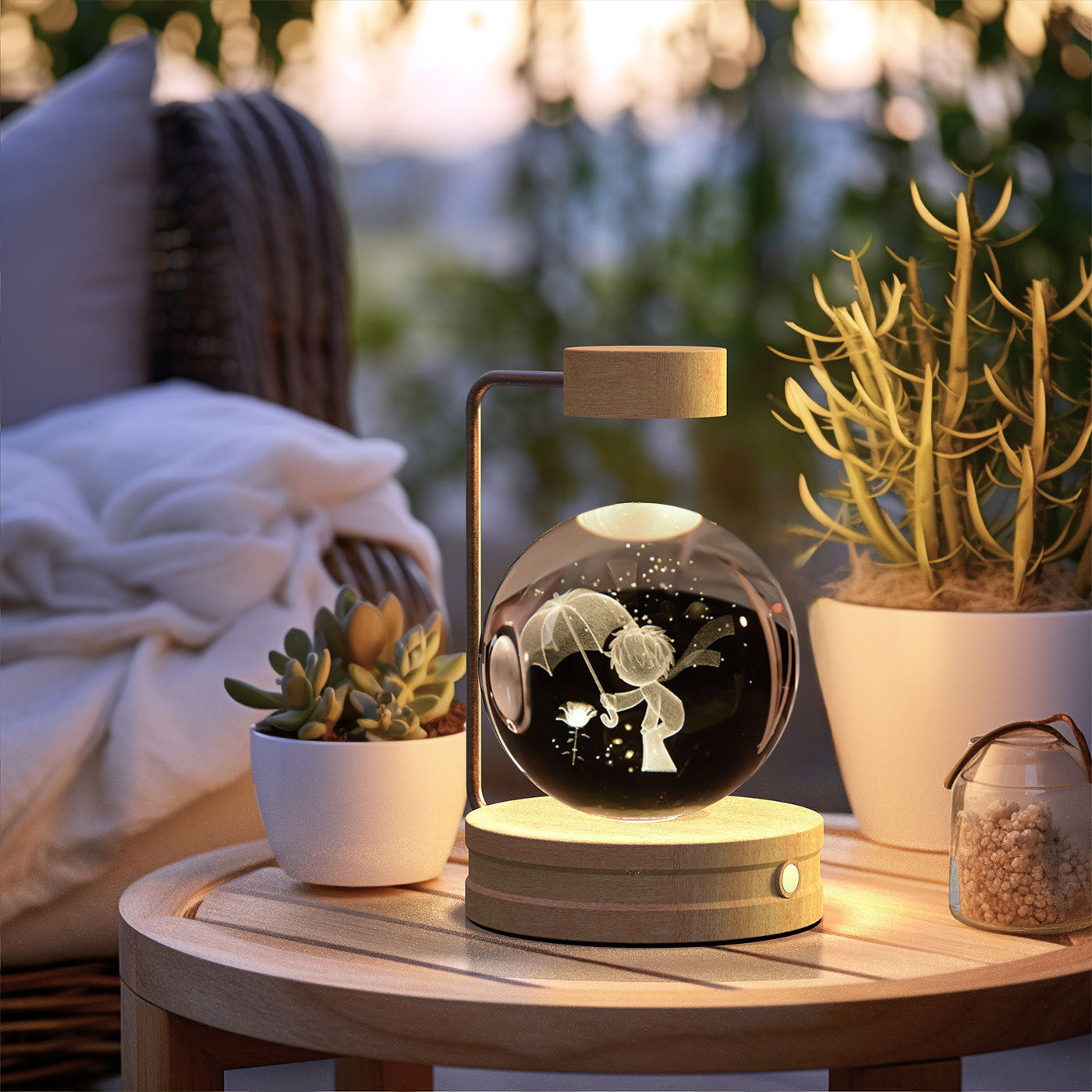 Crystal Ball Cosmic Dinosaur Indoor Night Light USB Power Warm Bedside Light Birthday Gift Night Lamp - Astoxia Official