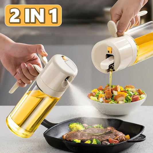 2 In 1 Oil Sprayer Bottle BBQ Cooking Oil Dispenser Olive Oil Pourers Sprayer Kitchen Baking Oil Mister Vinegar Bottle - Astoxia Official