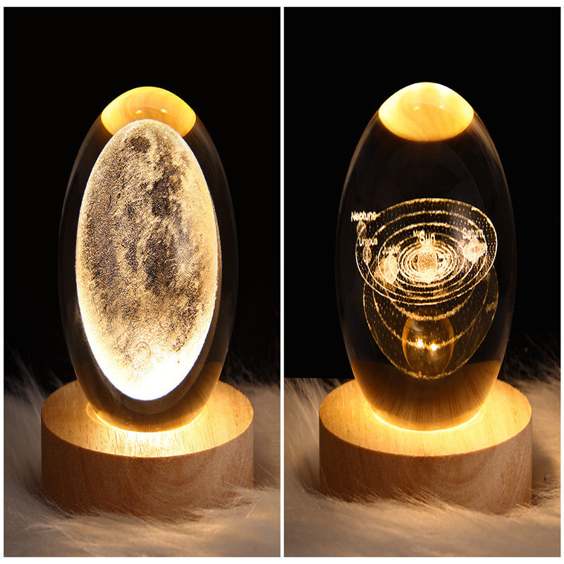 LED Night Light Galaxy Crystal Ball Table Lamp 3D Planet Moon Lamp Bedroom Home Decor For Kids Party Children Birthday Gifts - Astoxia Official
