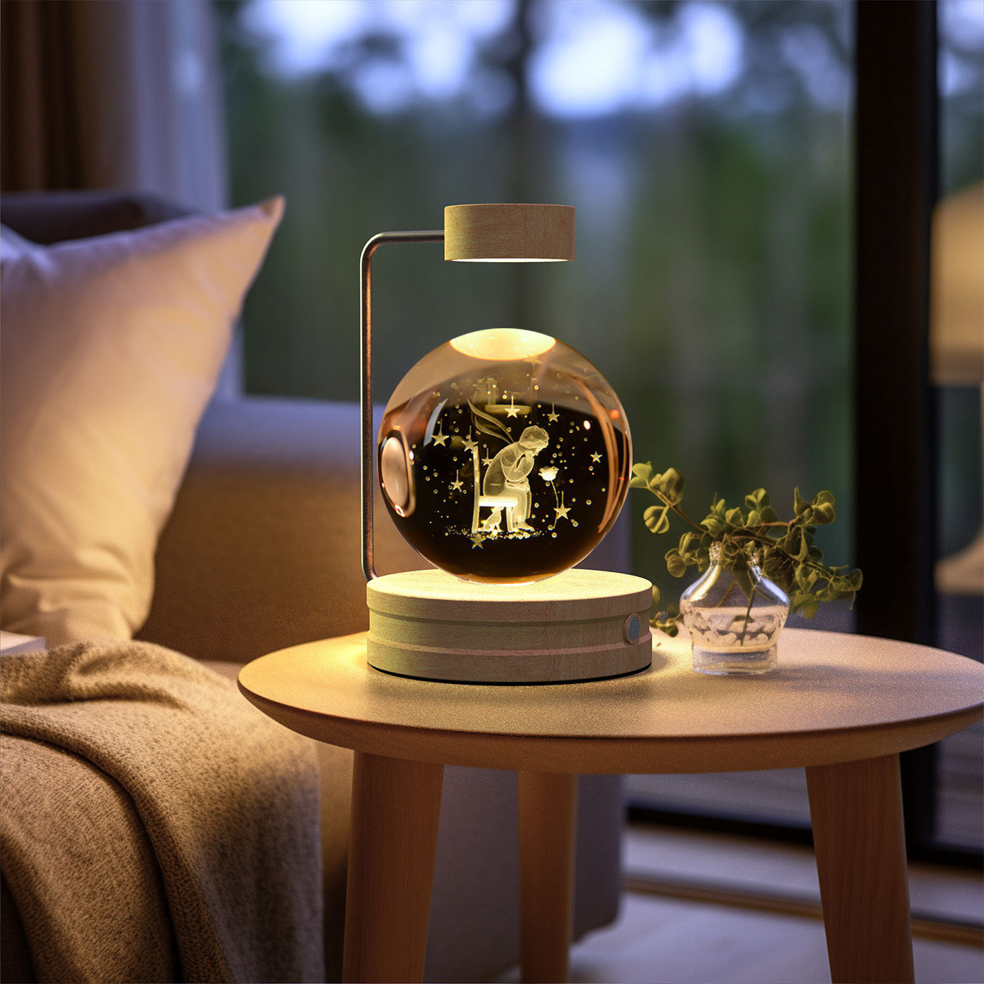 Crystal Ball Cosmic Dinosaur Indoor Night Light USB Power Warm Bedside Light Birthday Gift Night Lamp - Astoxia Official