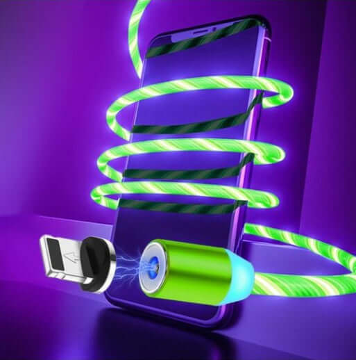 Compatible with Apple, Flowing Ligh Magnetic Streamer Data Line Cable for Iphone Android Typec - Astoxia Official