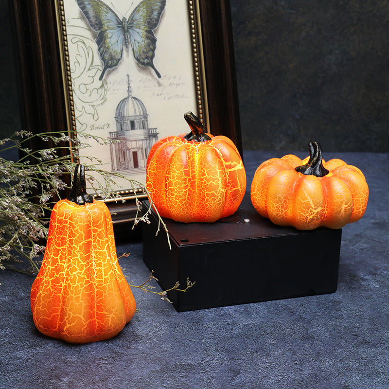 New Halloween Pumpkin Lantern Simulation Pumpkin LED Candle Lamp Resin Luminous Pumpkin - Astoxia Official