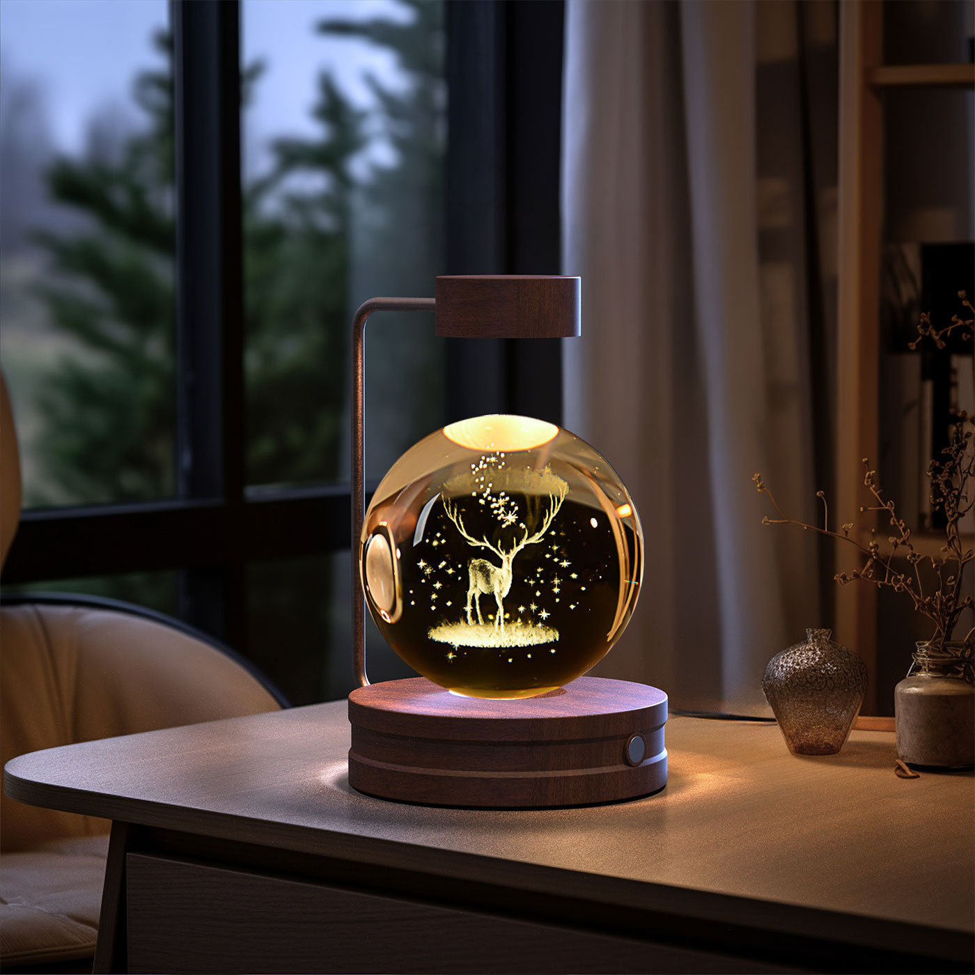Crystal Ball Cosmic Dinosaur Indoor Night Light USB Power Warm Bedside Light Birthday Gift Night Lamp - Astoxia Official