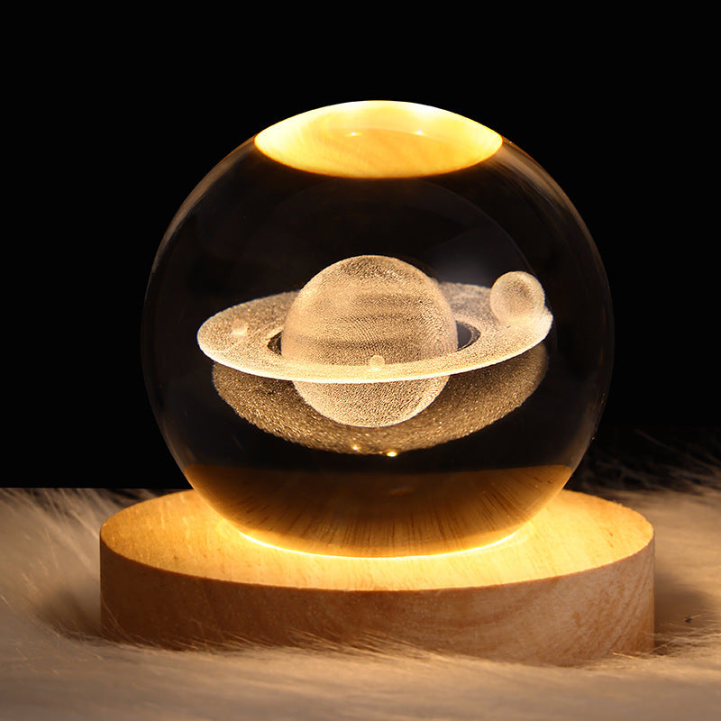 LED Night Light Galaxy Crystal Ball Table Lamp 3D Planet Moon Lamp Bedroom Home Decor For Kids Party Children Birthday Gifts - Astoxia Official