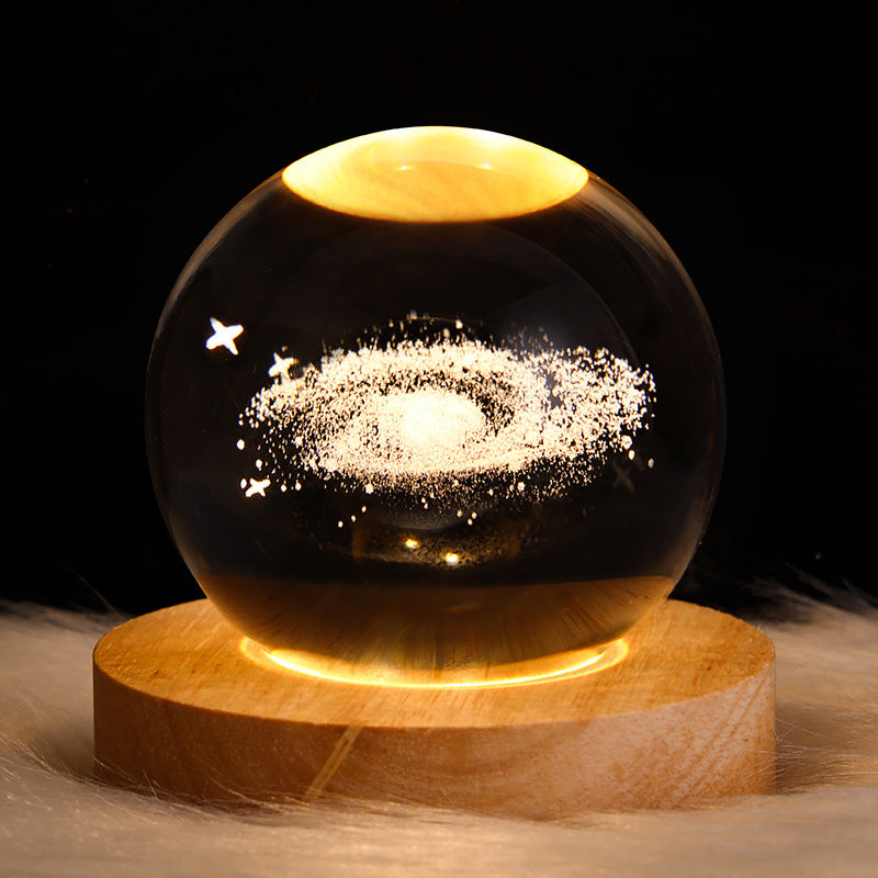 LED Night Light Galaxy Crystal Ball Table Lamp 3D Planet Moon Lamp Bedroom Home Decor For Kids Party Children Birthday Gifts - Astoxia Official