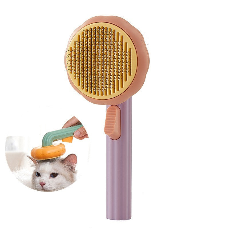 New Pet Cat Brush Hot Selling Hand-held Steel Wire Self-cleaning Comb Looper For Hair Removal - Astoxia Official