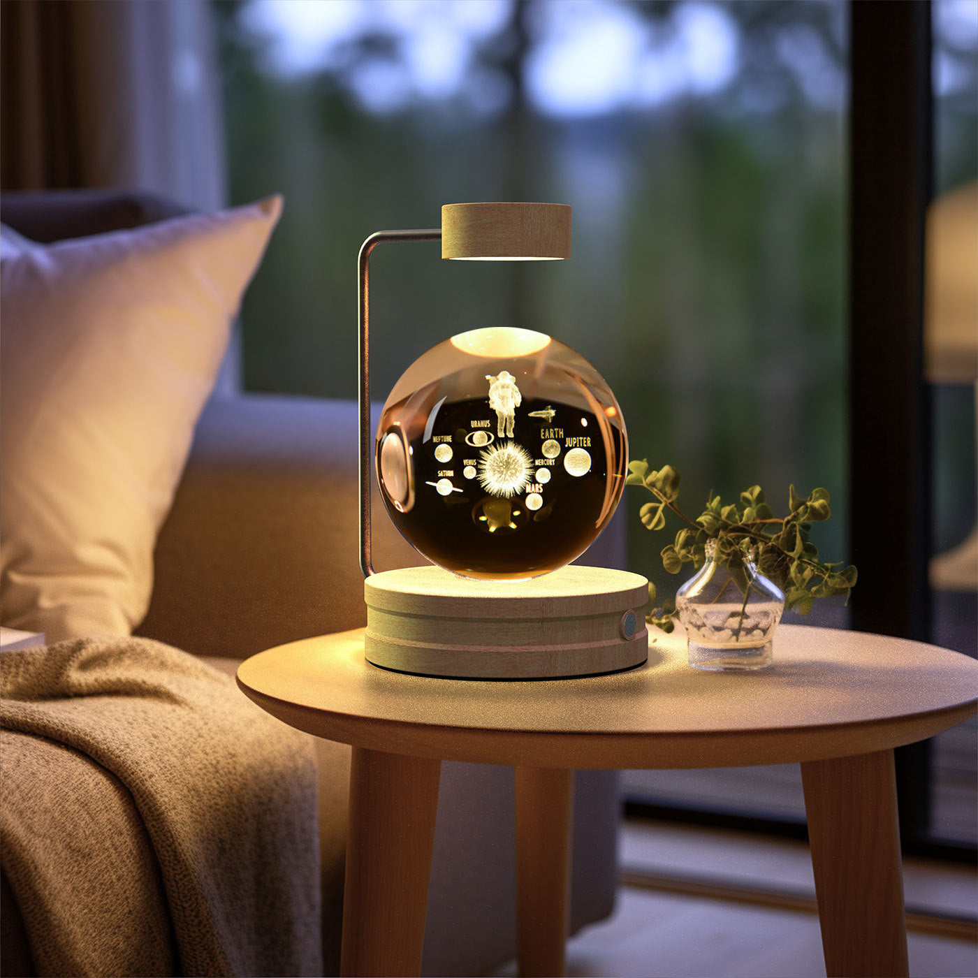 Crystal Ball Cosmic Dinosaur Indoor Night Light USB Power Warm Bedside Light Birthday Gift Night Lamp - Astoxia Official