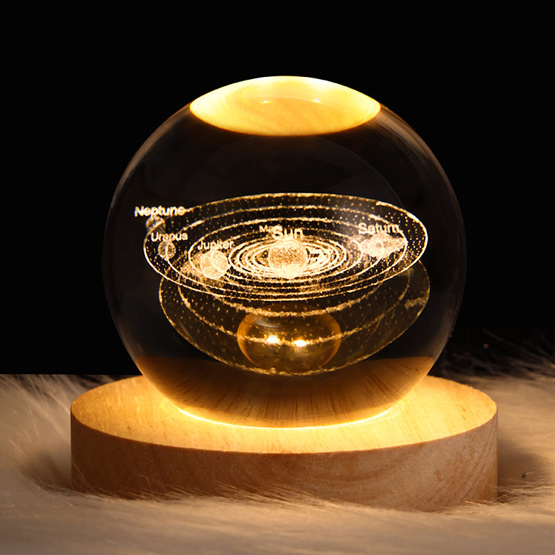 LED Night Light Galaxy Crystal Ball Table Lamp 3D Planet Moon Lamp Bedroom Home Decor For Kids Party Children Birthday Gifts - Astoxia Official