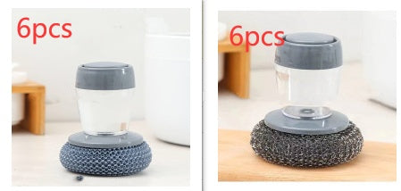 Kitchen Soap Dispensing Palm Brush Cleaner Push-type Brush Kitchen Detergent Tools - Astoxia Official