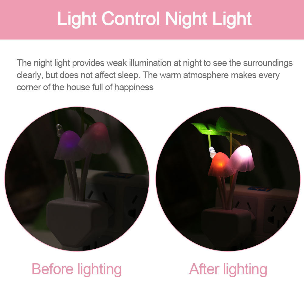 GlowShroom™ LED Mushroom Night Light – 3 Colors with Auto Sensor (Plug-In - Astoxia Official