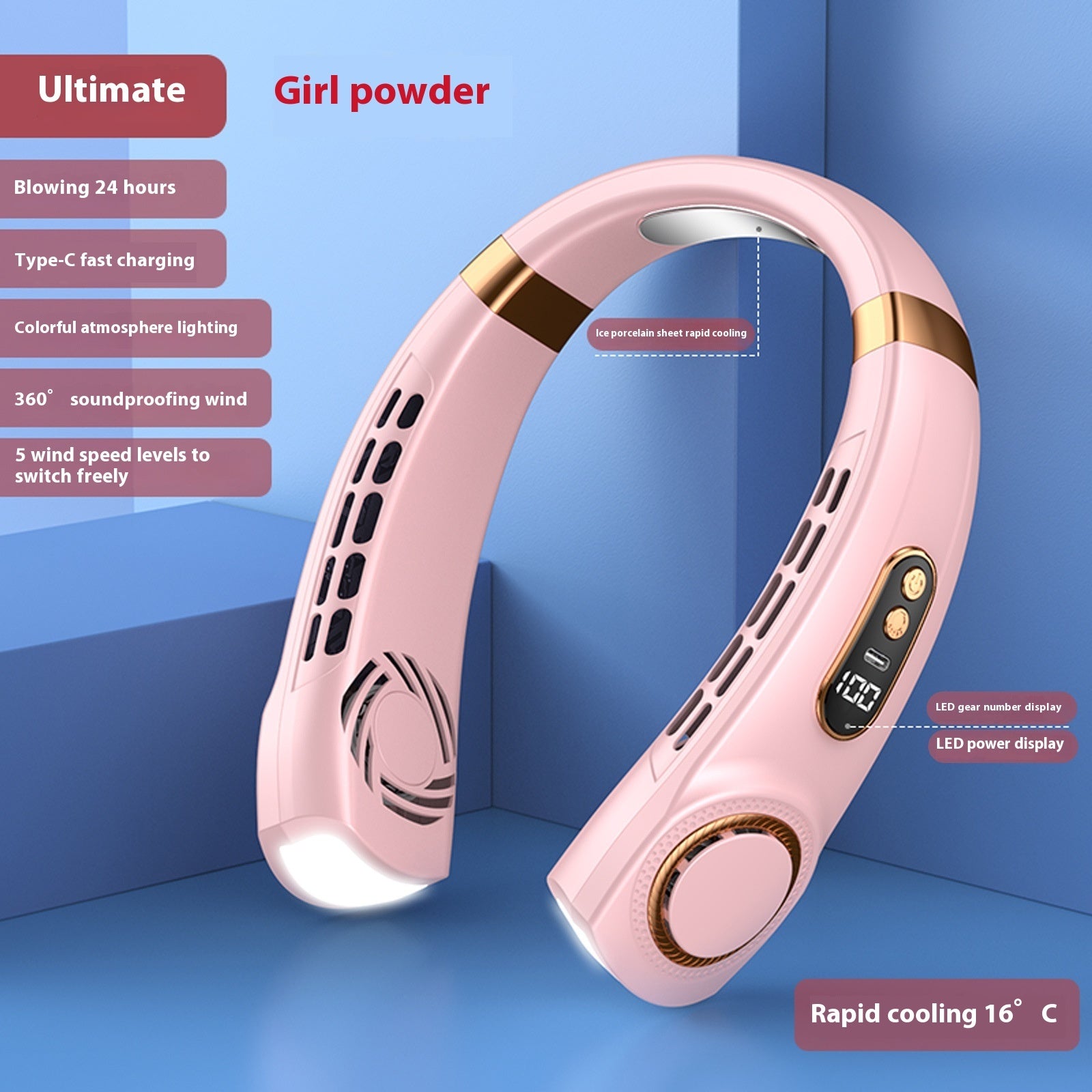 Hanging Neck Mini Fan Portable USB Charging Silent - Astoxia Official