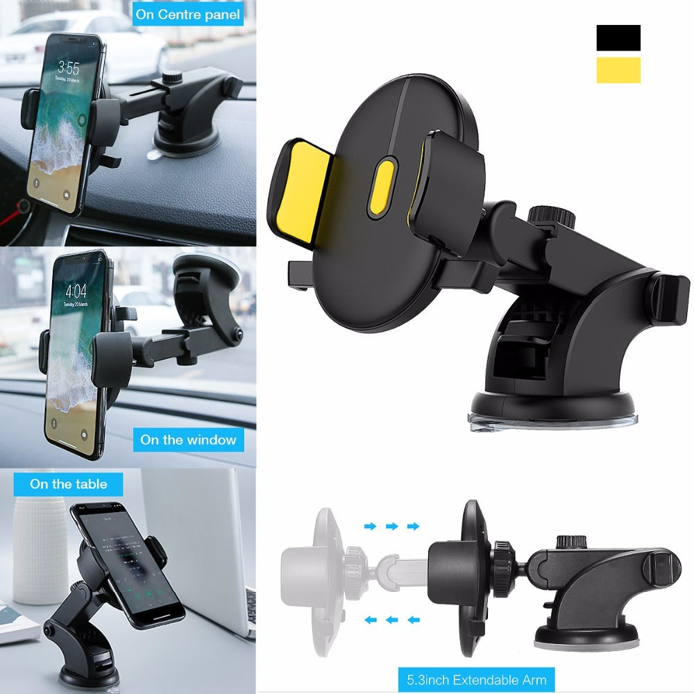 Car Phone Holder Long Rod Telescopic Car Dashboard Suction Cup Type - Astoxia Official