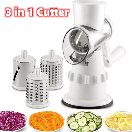 3 In 1 Vegetable Slicer Manual Kitchen Accessories Grater For Vegetable Cutter Round Chopper Mandolin Shredder Potato Home Kitchen Supplies Kitchen Gadgets - Astoxia Official