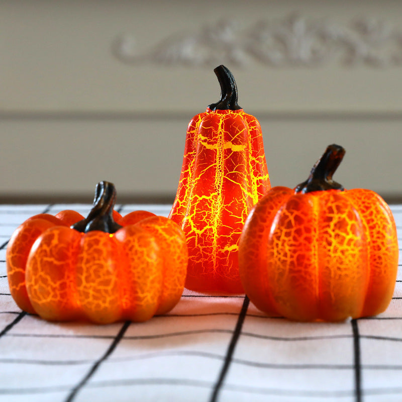 New Halloween Pumpkin Lantern Simulation Pumpkin LED Candle Lamp Resin Luminous Pumpkin - Astoxia Official