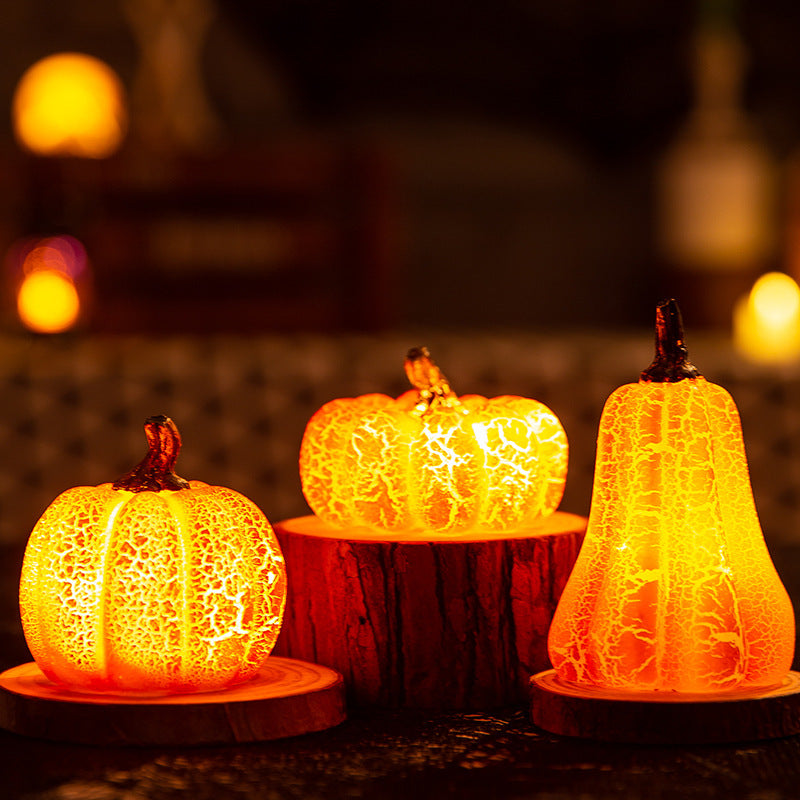 New Halloween Pumpkin Lantern Simulation Pumpkin LED Candle Lamp Resin Luminous Pumpkin - Astoxia Official