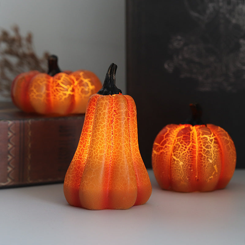 New Halloween Pumpkin Lantern Simulation Pumpkin LED Candle Lamp Resin Luminous Pumpkin - Astoxia Official