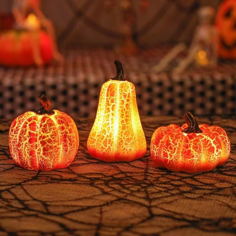 New Halloween Pumpkin Lantern Simulation Pumpkin LED Candle Lamp Resin Luminous Pumpkin - Astoxia Official