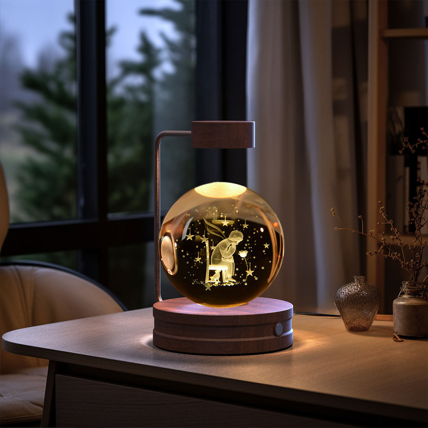 Crystal Ball Cosmic Dinosaur Indoor Night Light USB Power Warm Bedside Light Birthday Gift Night Lamp - Astoxia Official