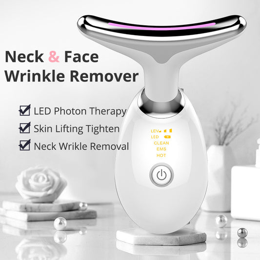 EMS Thermal Neck Lifting And Tighten Massager Electric Microcurrent Wrinkle Remover - Astoxia Official