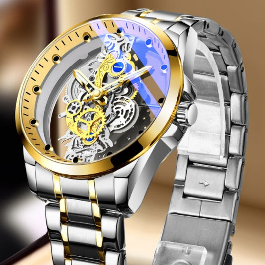 Zychron™ Aurum Edge Skeleton Automatic Quartz Watch - Astoxia Official
