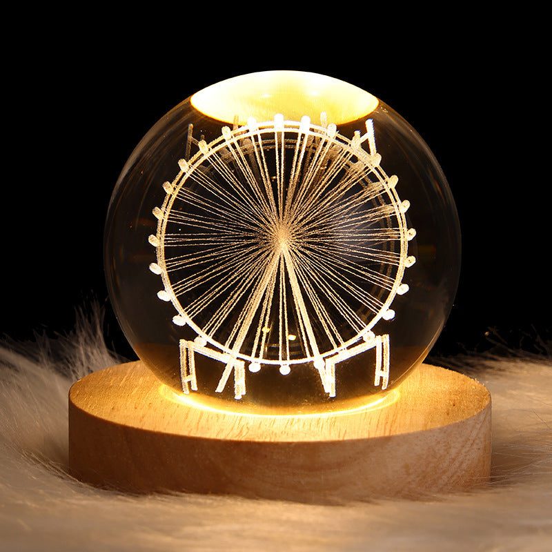 LED Night Light Galaxy Crystal Ball Table Lamp 3D Planet Moon Lamp Bedroom Home Decor For Kids Party Children Birthday Gifts - Astoxia Official
