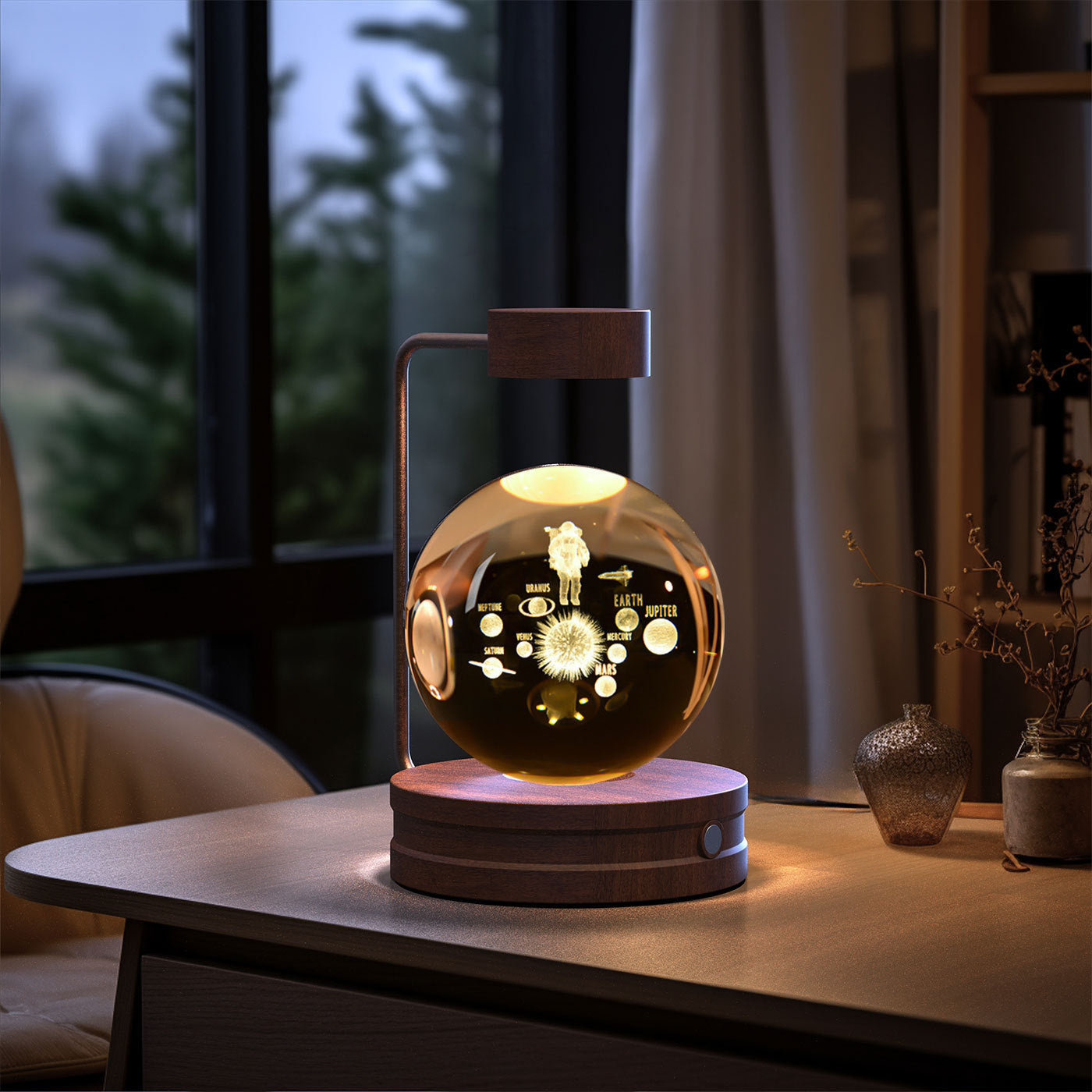 Crystal Ball Cosmic Dinosaur Indoor Night Light USB Power Warm Bedside Light Birthday Gift Night Lamp - Astoxia Official