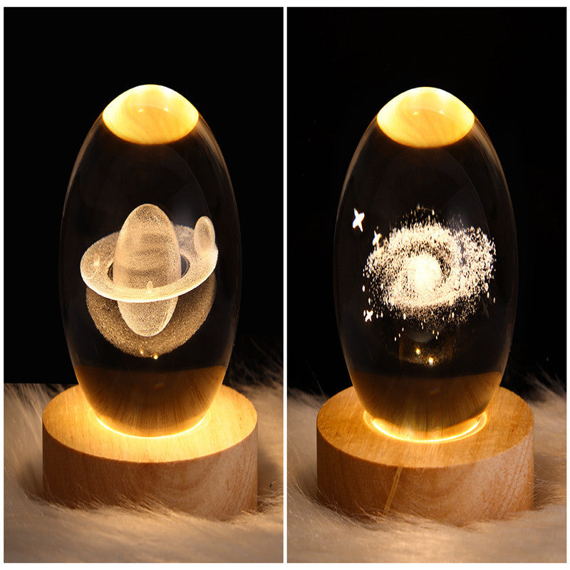 LED Night Light Galaxy Crystal Ball Table Lamp 3D Planet Moon Lamp Bedroom Home Decor For Kids Party Children Birthday Gifts - Astoxia Official