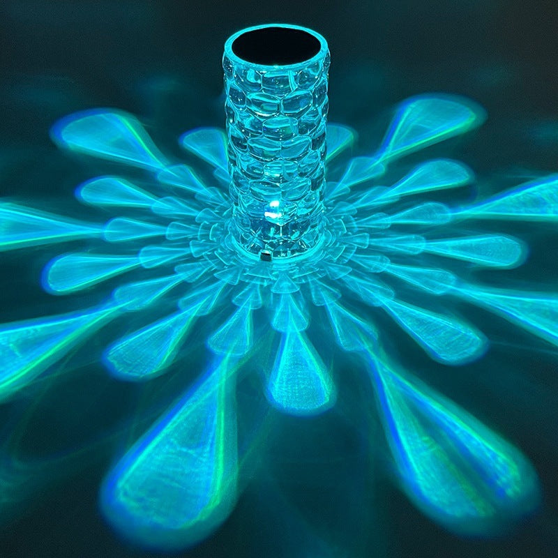 Nordic Crystal Lamp USB Table Lamps Bedroom Touch Dimming Atmosphere Diamond Night Light Rose Projector Lamp Decor - Astoxia Official