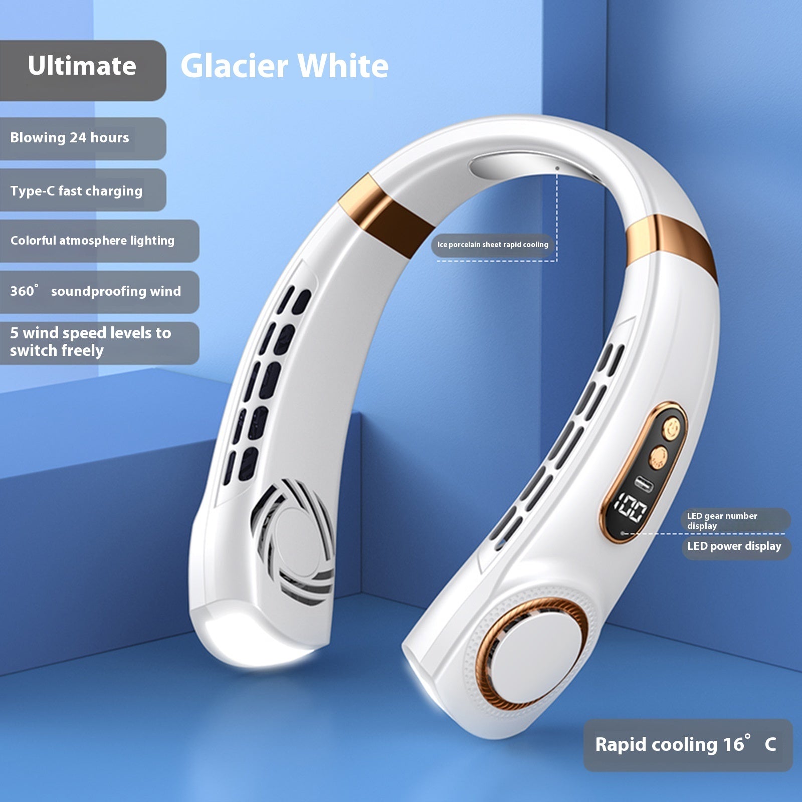 Hanging Neck Mini Fan Portable USB Charging Silent - Astoxia Official