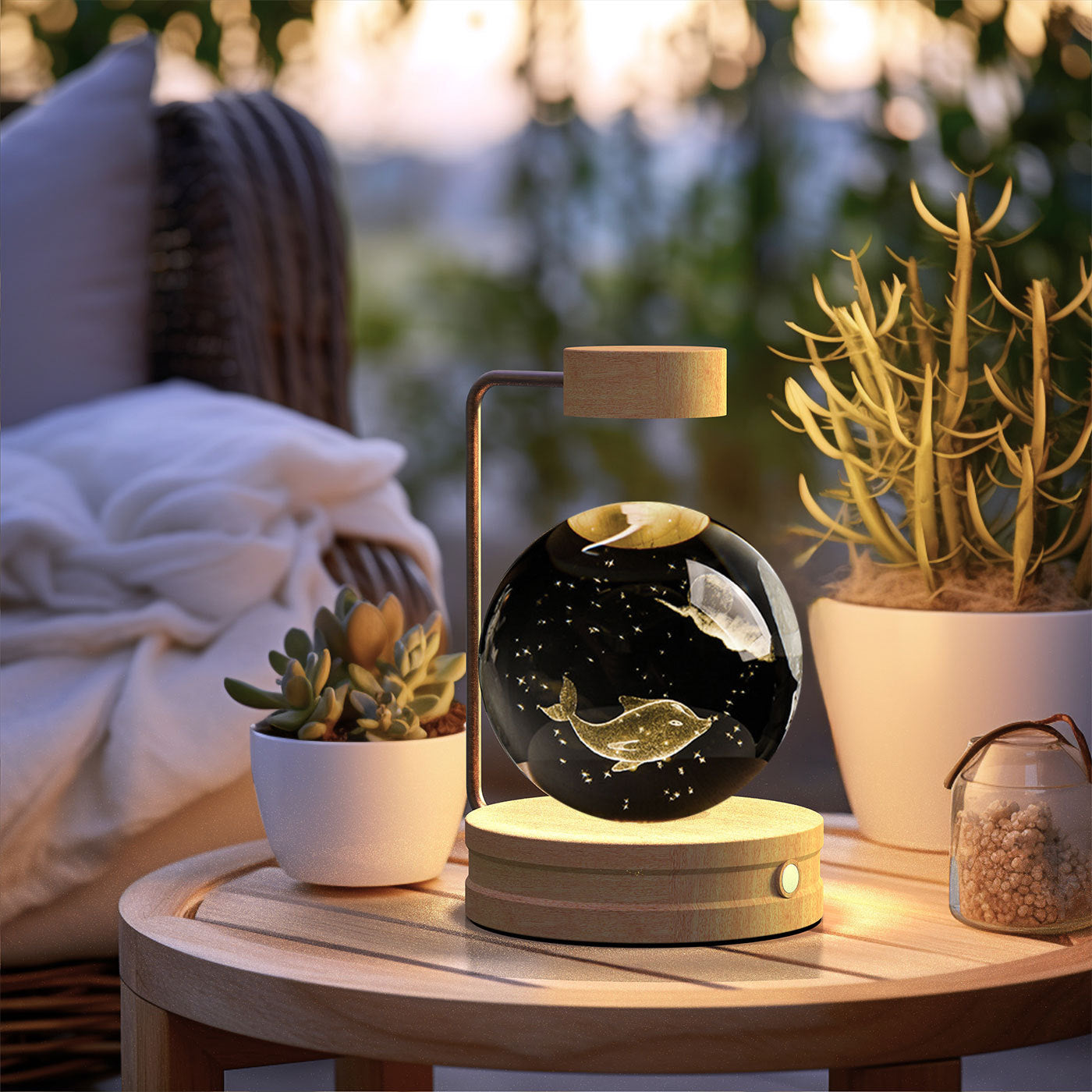 Crystal Ball Cosmic Dinosaur Indoor Night Light USB Power Warm Bedside Light Birthday Gift Night Lamp - Astoxia Official