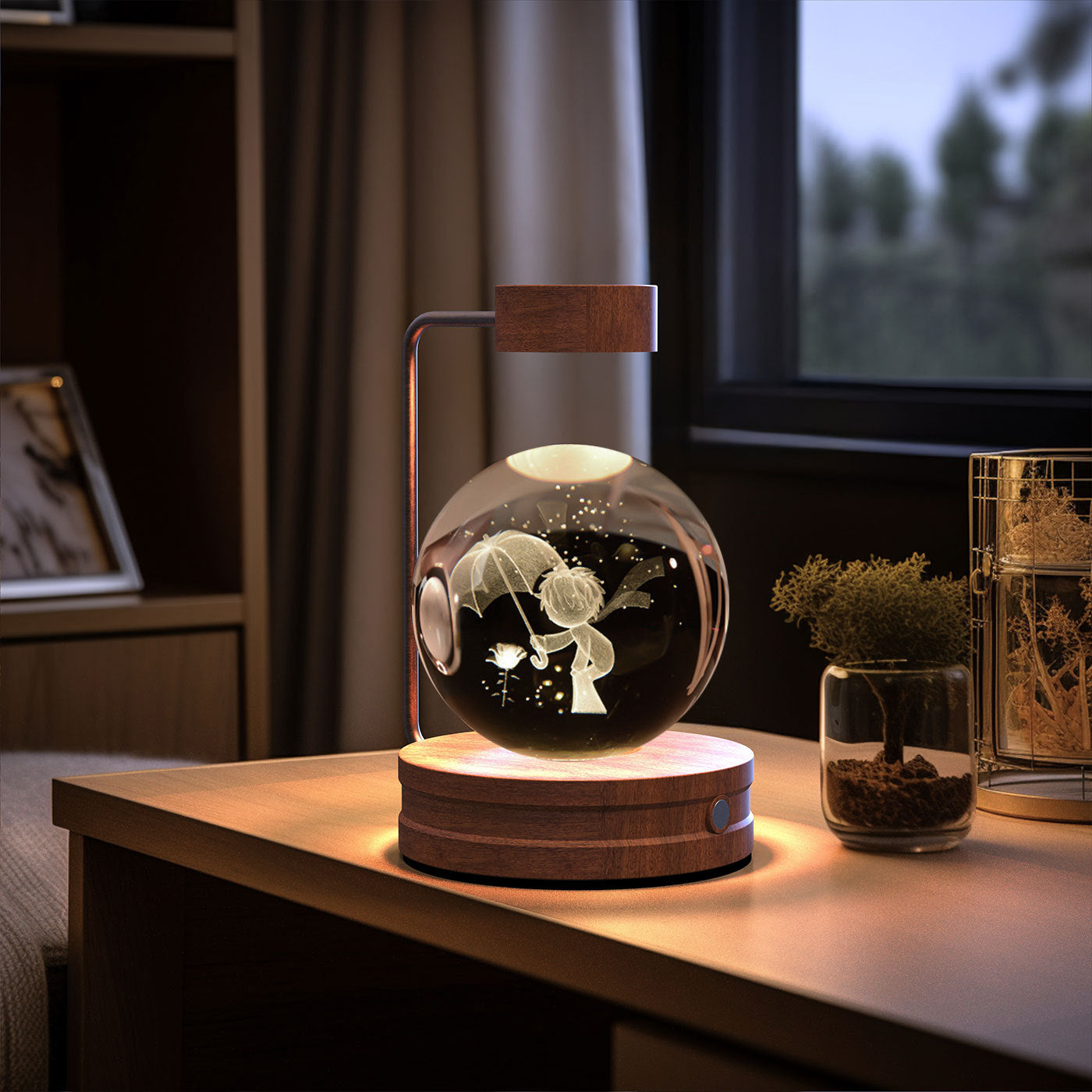 Crystal Ball Cosmic Dinosaur Indoor Night Light USB Power Warm Bedside Light Birthday Gift Night Lamp - Astoxia Official