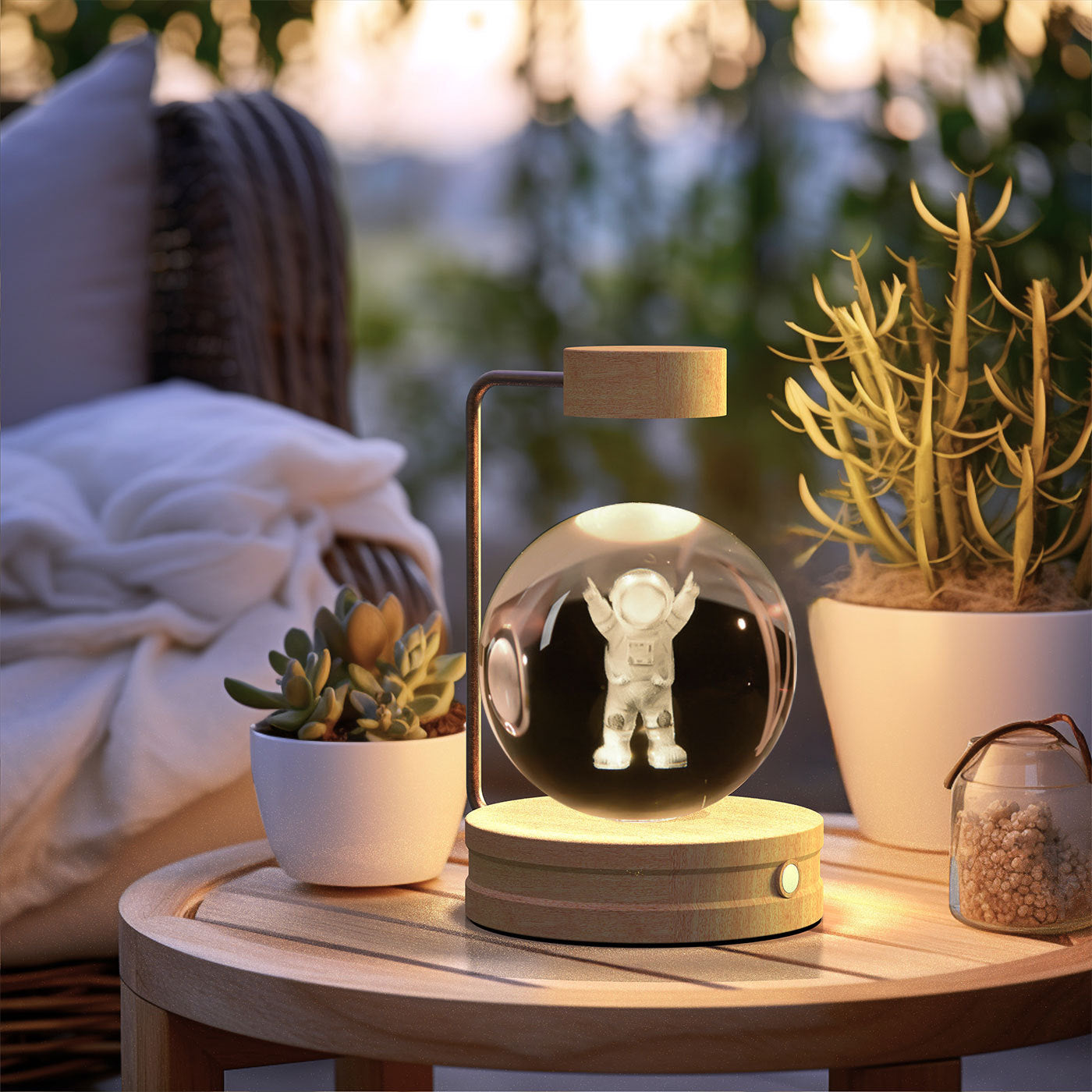 Crystal Ball Cosmic Dinosaur Indoor Night Light USB Power Warm Bedside Light Birthday Gift Night Lamp - Astoxia Official