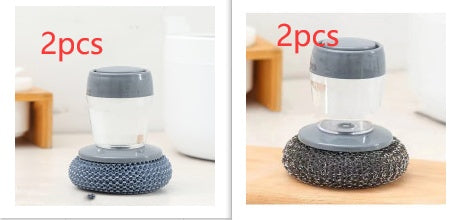 Kitchen Soap Dispensing Palm Brush Cleaner Push-type Brush Kitchen Detergent Tools - Astoxia Official
