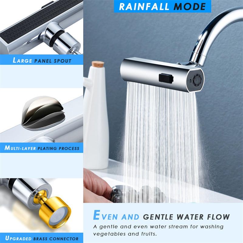 Kitchen Faucet Waterfall Outlet Splash Proof Universal Rotating Bubbler Multifunctional Water Nozzle Extension Kitchen Gadgets - Astoxia Official